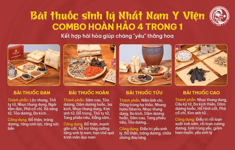 Combo 4 trong 1 điều trị hiệu quả các vấn đề sinh lý nam