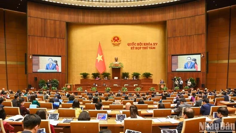 Quang cảnh phiên khai mạc Kỳ họp thứ 8, Quốc hội khóa XV. (Ảnh: DUY LINH)