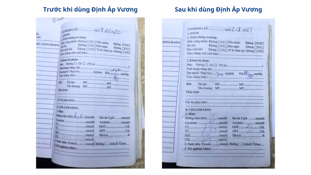 Huyết áp, đường huyết của bà Loan cải thiện thấy rõ từ khi dùng Định Áp Vương.