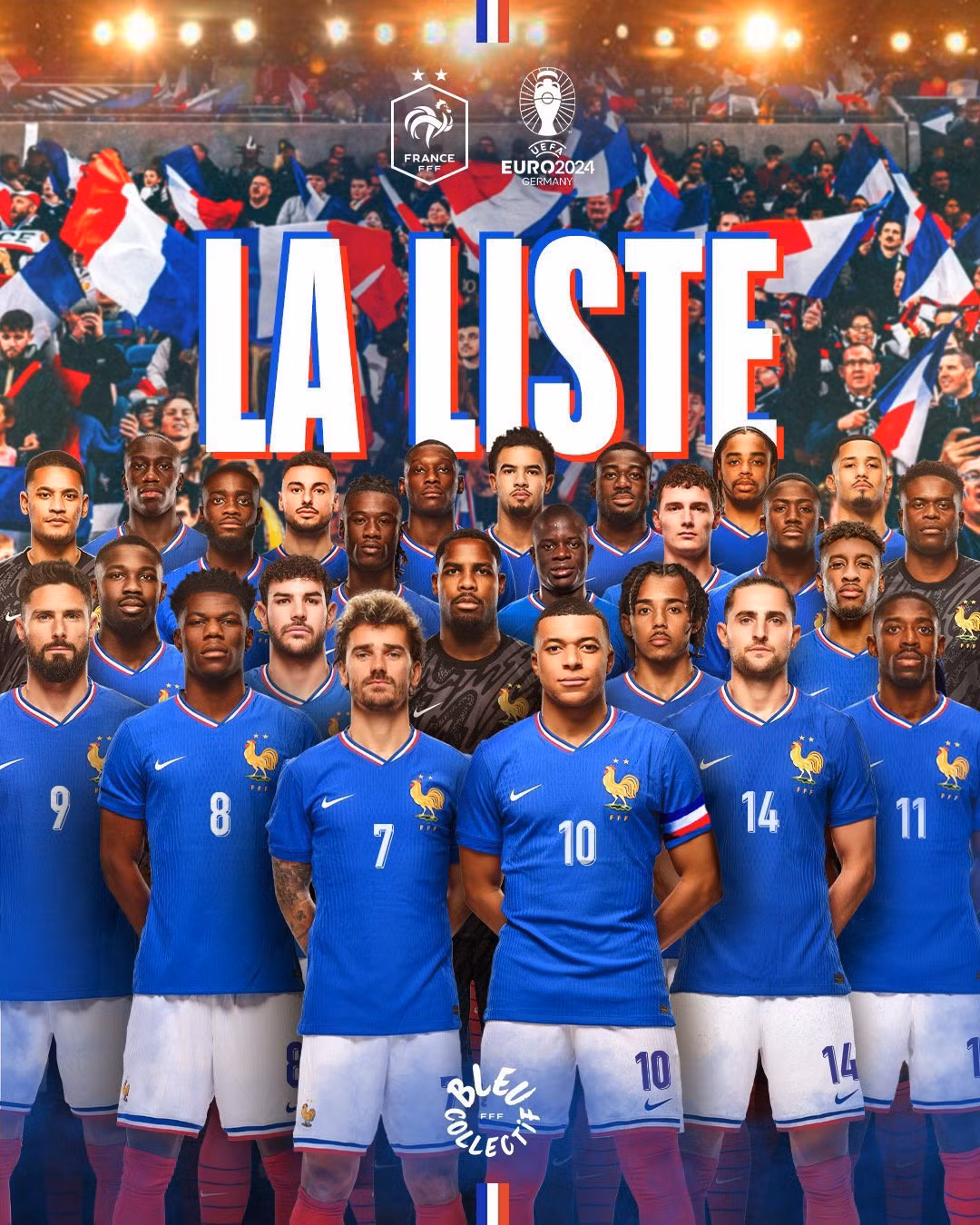25 cầu thủ Pháp được Deschamps triệu tập dự Euro 2024