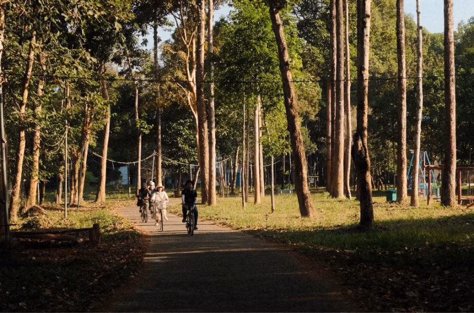 Bạn có thể thuê xe đạp và khám phá VQG Cát Tiên theo khung thời gian mong muốn. Giá thuê xe đạp nguyên một ngày 8 tiếng là 150.000 đồng (100.000 đồng cho 4 tiếng).