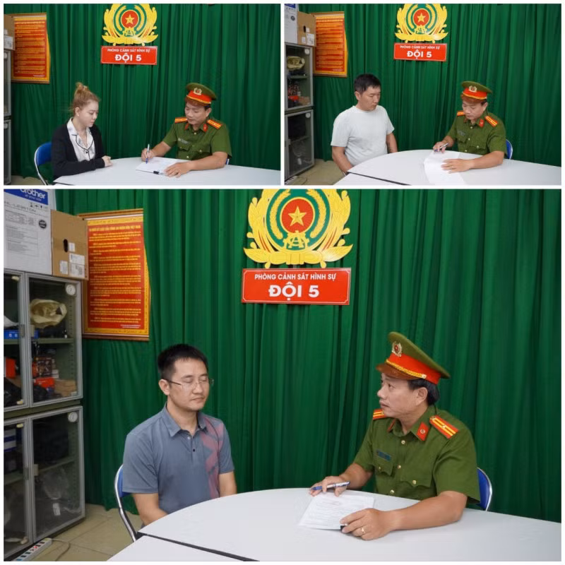 Các đối tượng khai nhận hành vi với cơ quan điều tra.
