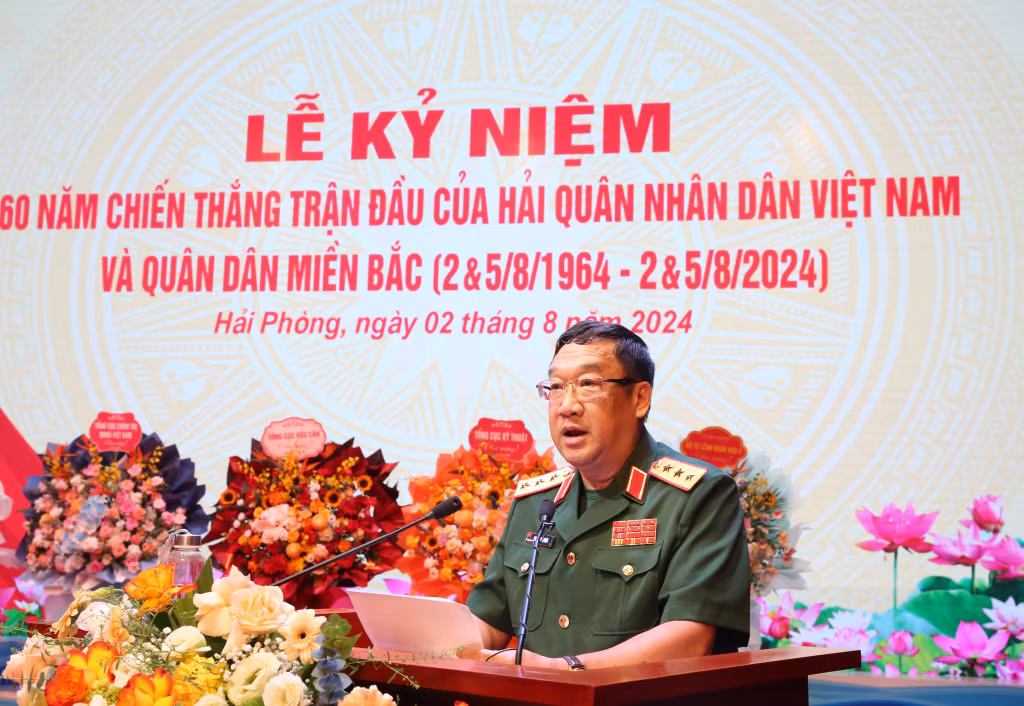 Đồng chí Thượng tướng Phạm Hoài Nam, Thứ trưởng Bộ Quốc phòng phát biểu tại lễ kỷ niệm.