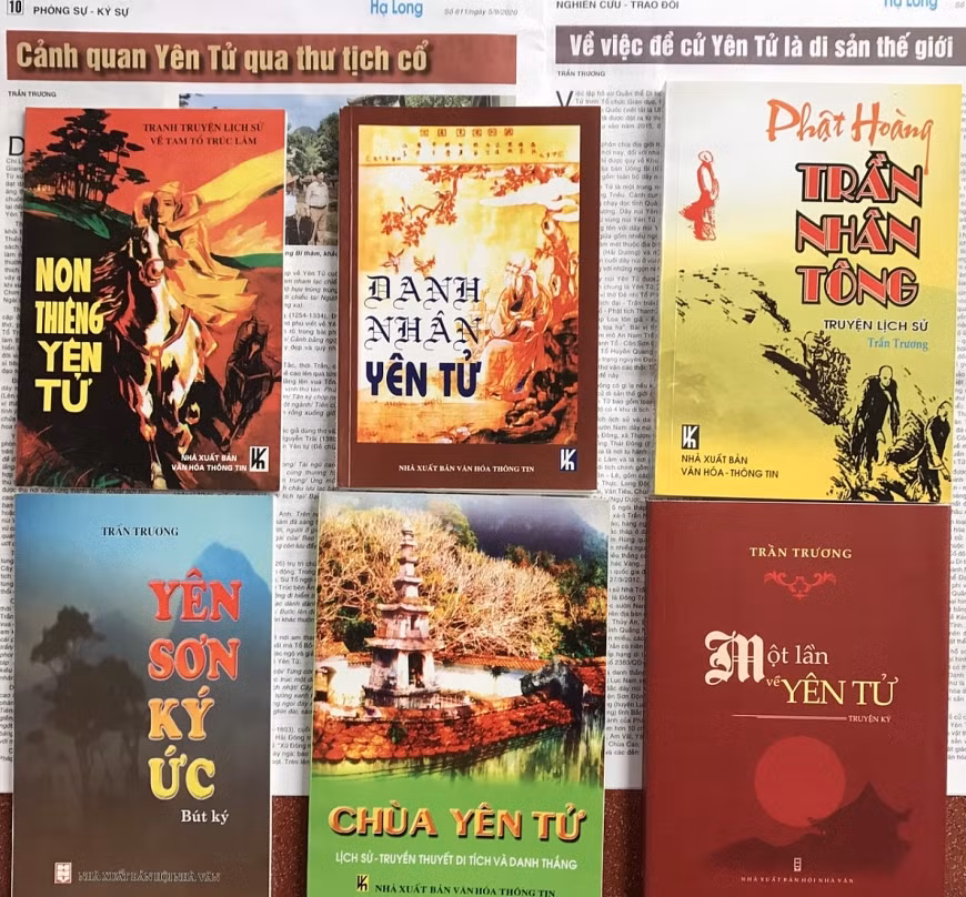 Một số đầu sách của ông Nguyễn Trần Trương viết về Yên Tử.