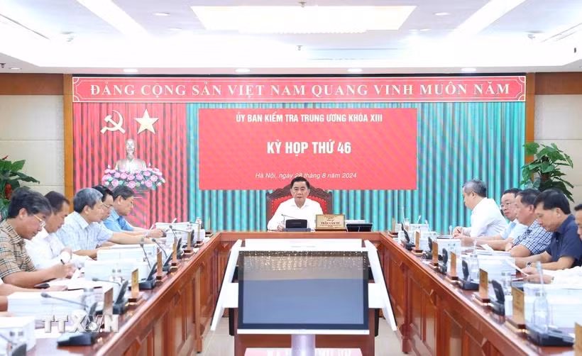 Quang cảnh Kỳ họp thứ 46 Ủy ban Kiểm tra Trung ương. (Ảnh: Phương Hoa/TTXVN)
