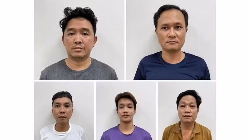 Một số đối tượng bị bắt giữ. (Ảnh: Công an Hải Phòng).