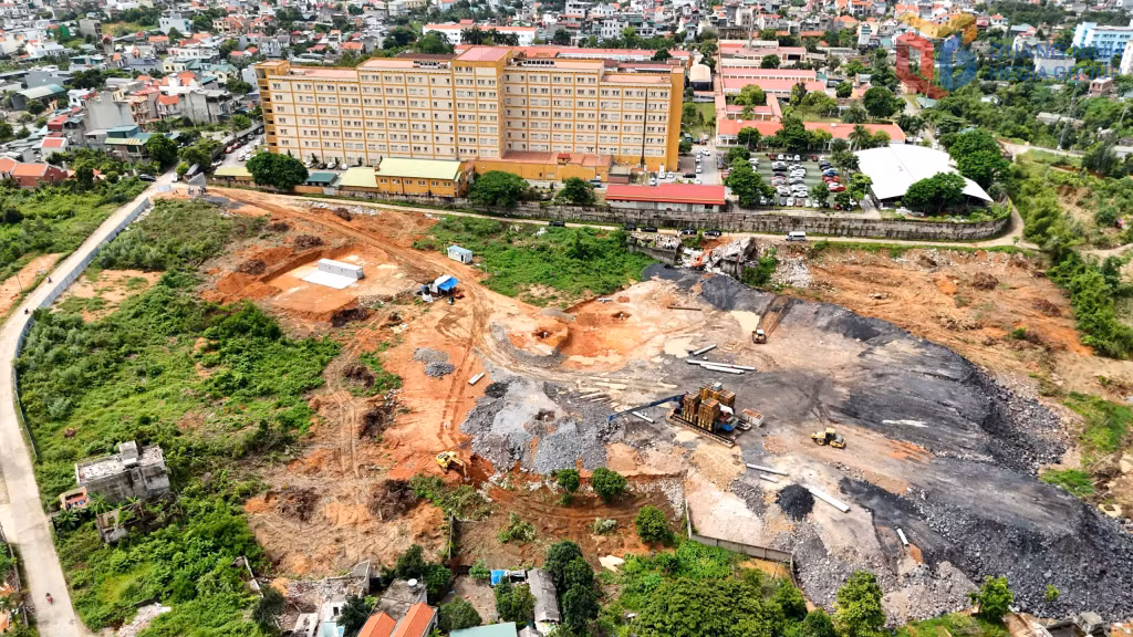 Một phần diện tích đã được bàn giao mặt bằng cho đơn vị thi công.