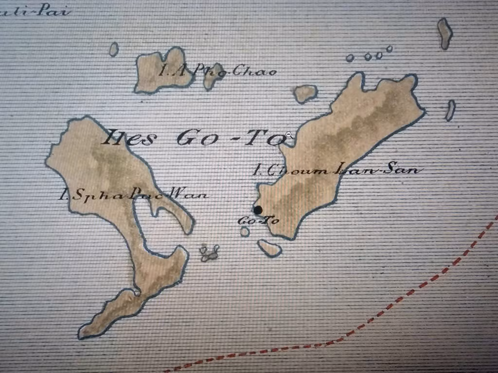 Bản đồ tỉnh Quảng Yên năm 1890 chú thích quần đảo Cô Tô là IIes Go-To.
