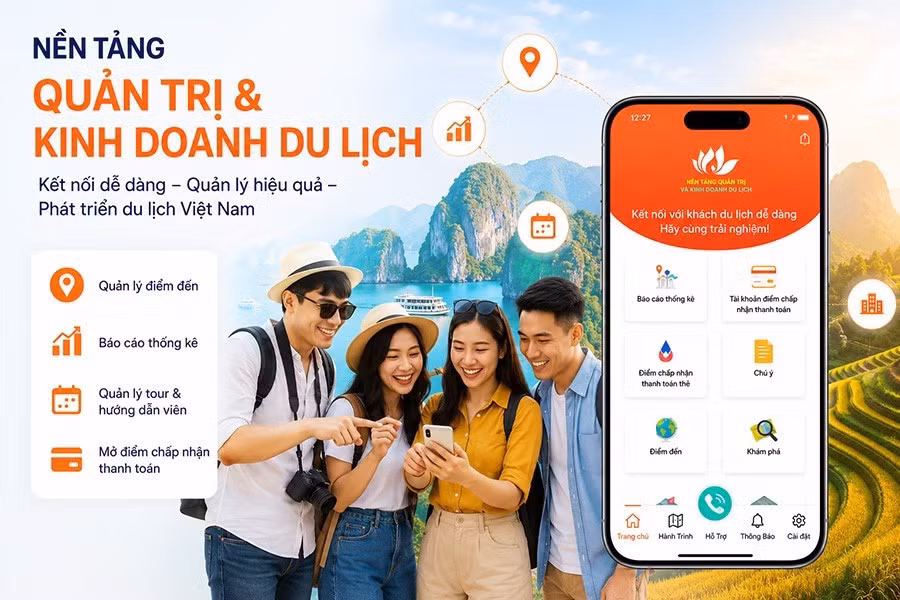 Nền tảng "Quản trị và Kinh doanh du lịch" được xây dựng nhằm kiến tạo hạ tầng dữ liệu lõi của ngành du lịch Việt Nam. (Ảnh: TITC)