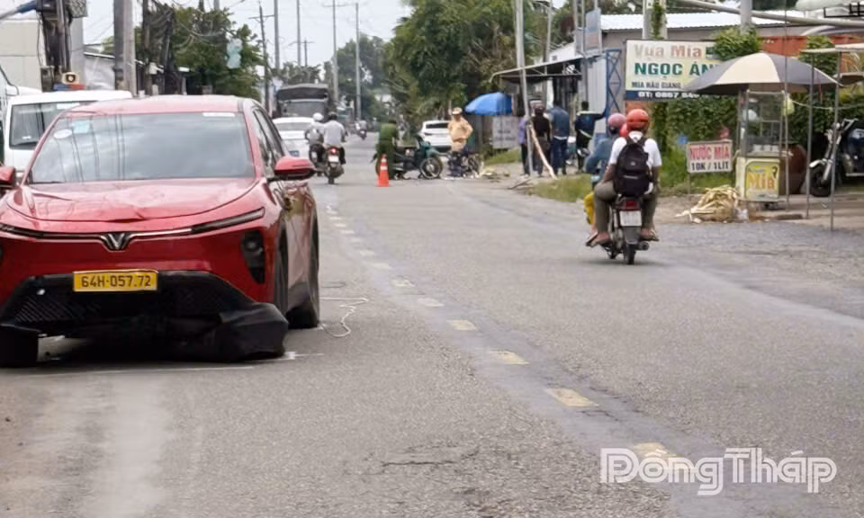 Hiện trường vụ tai nạn giao thông.
