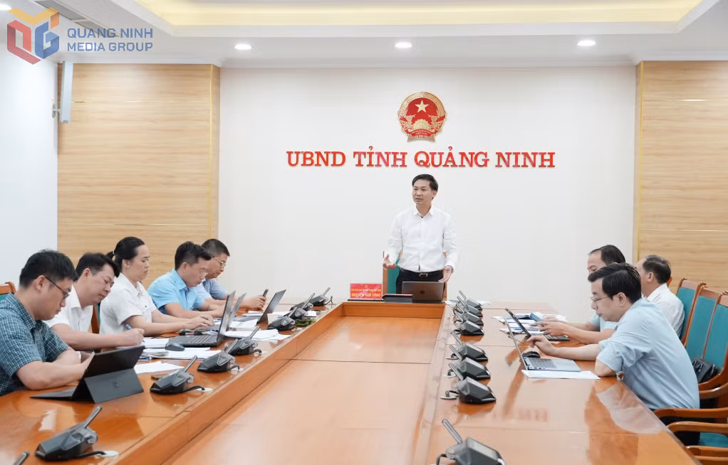 Đồng chí Nguyễn Văn Công, Phó Chủ tịch UBND tỉnh phát biểu kết luận cuộc họp. 