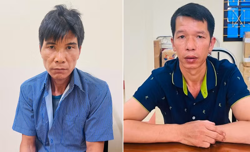 Hai đối tượng Nông Văn Phúc và Lò Văn Quyền.