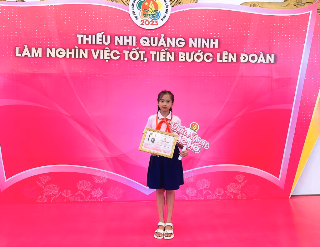 Dương Ngọc Linh tại Đại hội Cháu ngoan Bác Hồ tỉnh Quảng Ninh lần thứ XXVIII năm 2023.