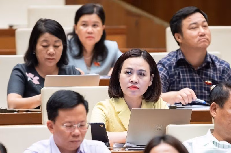 Các đại biểu Quốc hội tham dự phiên thảo luận về dự án Luật Nhà ở (sửa đổi) chiều 29/8. (Ảnh: DUY LINH)