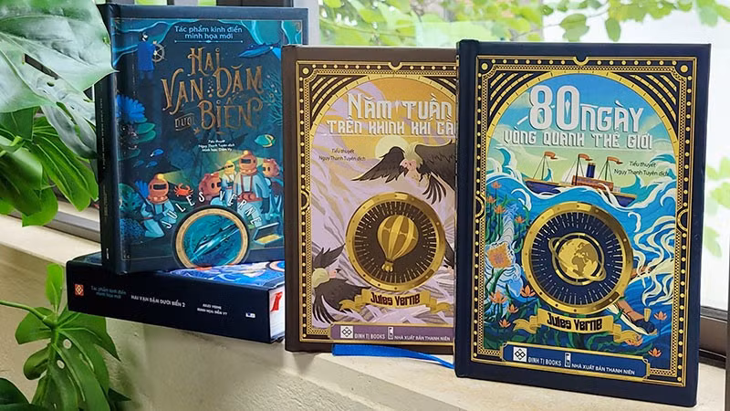 Bộ ba tác phẩm kinh điển của Jules Verne. (Ảnh: Đinh Tị Books)