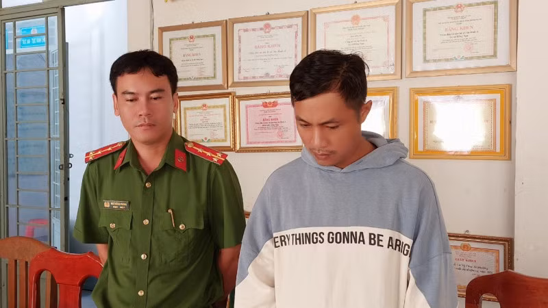 Lâm Văn Hậu tại cơ quan điều tra.