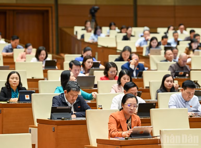 Các đại biểu dự phiên thảo luận chiều 17/11. (Ảnh: DUY LINH)