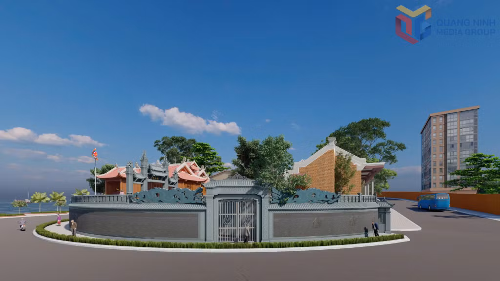 Không gian phía trước đền Cửa Lục.