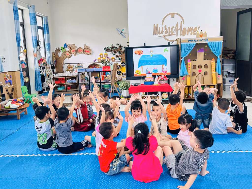 Một giờ học ở Trường Mầm non Ba Chẽ. Ảnh: Hoàng Thanh (Trường Mầm non Ba Chẽ)