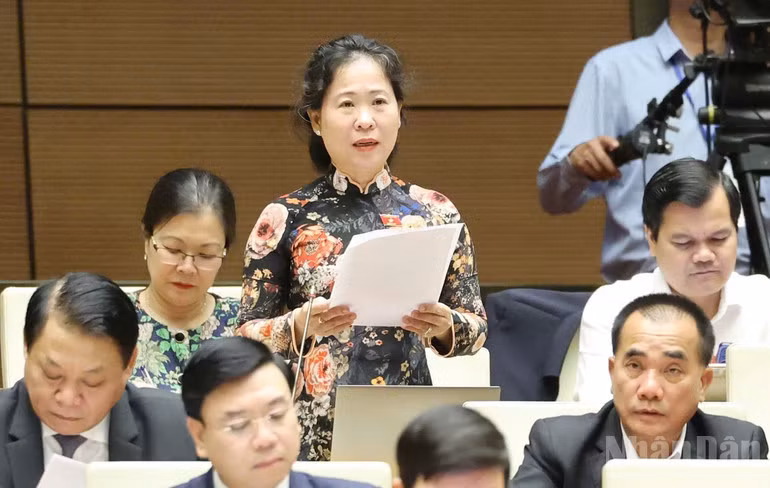 Đại biểu Tô Ái Vang. (Ảnh: DUY LINH)