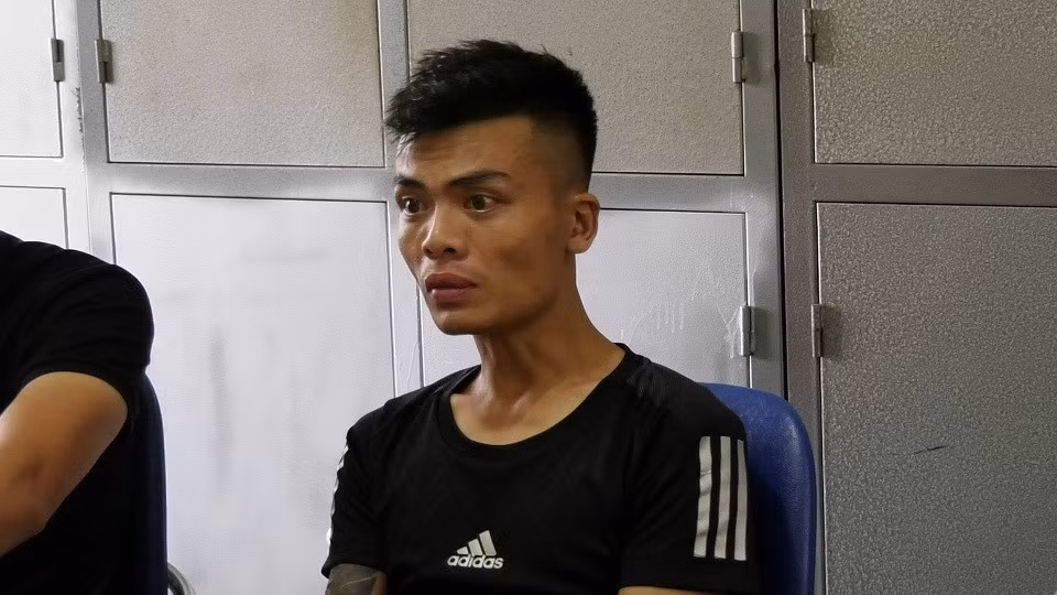 Đối tượng Thắng tại cơ quan điều tra. Ảnh: CP