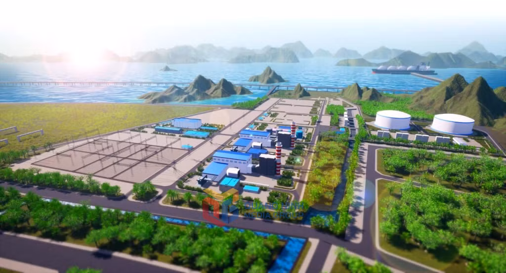 Đồ họa Nhà máy điện khí LNG Quảng Ninh được quy hoạch tại TP Cẩm Phả.