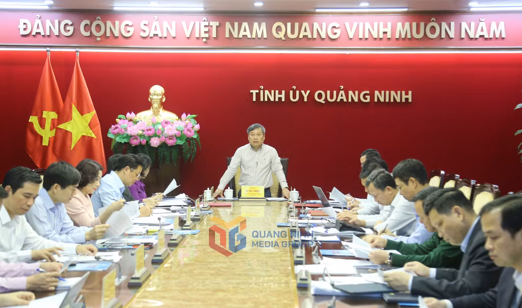 Đồng chí Vũ Đại Thắng, Ủy viên Trung ương Đảng, Bí thư Tỉnh ủy, chủ trì và kết luận hội nghị.