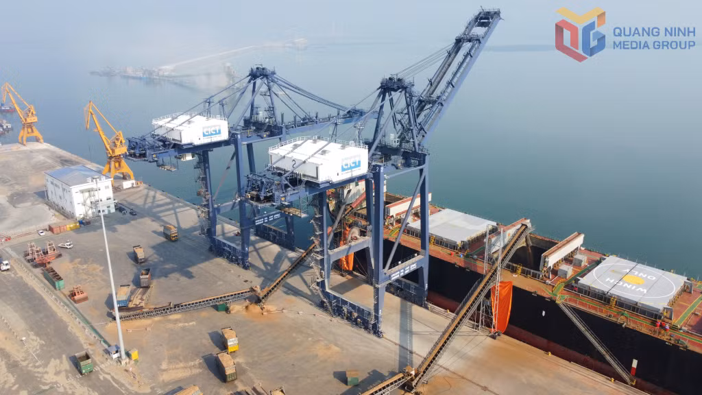 Cảng Cái Lân (TP Hạ Long) bốc xếp gần 154.000 tấn hàng rời cho 5 tàu vào làm hàng đầu năm 2025. Ảnh: Nguyễn Thanh