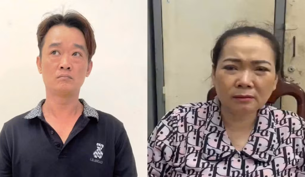 Đối tượng Tâm và Phương bị Công an tỉnh Long An tạm giữ hình sự để điều tra về hành vi mua bán, chứa chấp, tổ chức sử dụng trái phép chất ma túy. Ảnh: Công an tỉnh Long An