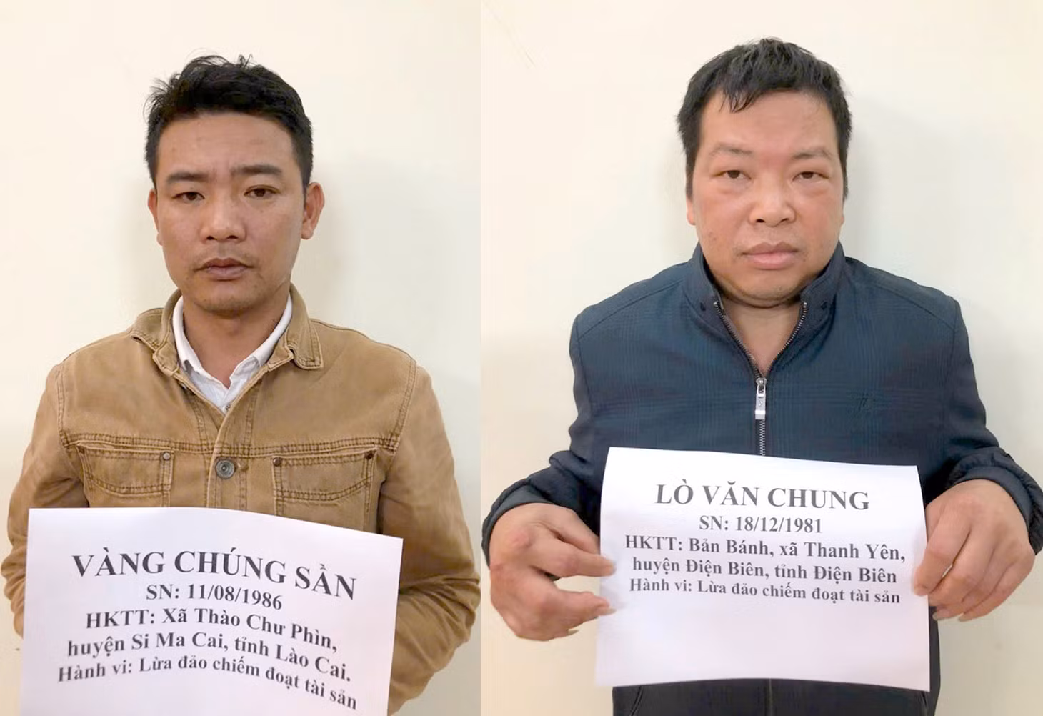 2 đối tượng tại cơ quan điều tra. Ảnh: Văn Thiệp