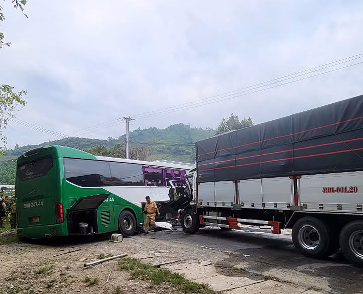 Hiện trường vụ tai nạn.