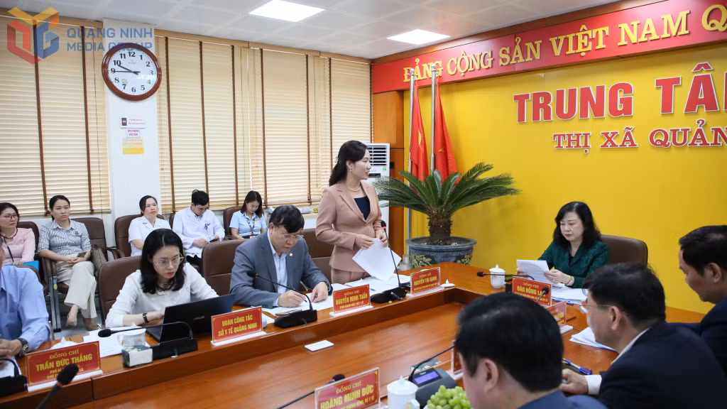 Đồng chí Nguyễn Thị Hạnh, Phó Chủ tịch UBND tỉnh Quảng Ninh phát biểu tại buổi làm việc.