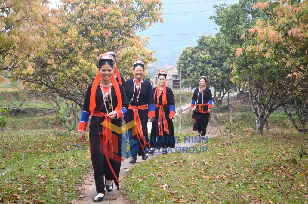 Phụ nữ Dao Thanh Y đi dự hội làng Bằng Cả (TP Hạ Long). Ảnh: Phạm Học
