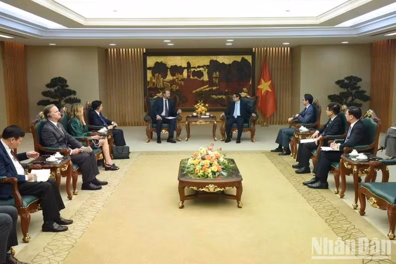 Quang cảnh buổi tiếp. (Ảnh: TRẦN HẢI)