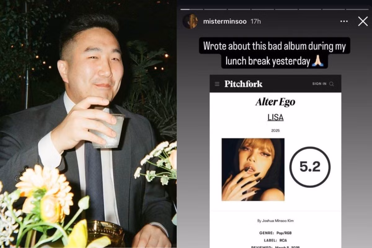 Joshua Minsoo Kim của Pitchfork chê album của Lisa. Ảnh: Instagram nhân vật