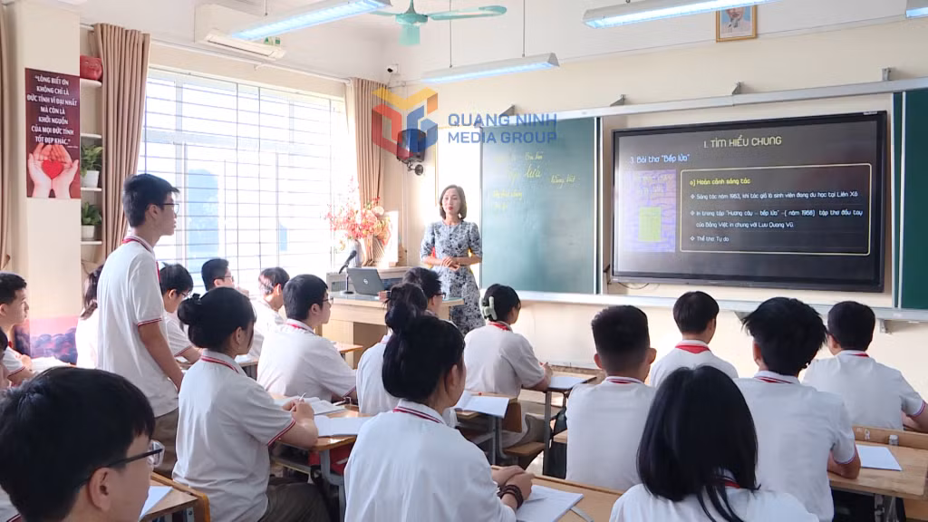 Một tiết học tại Trường THCS Lê Văn Tám, TP Hạ Long.