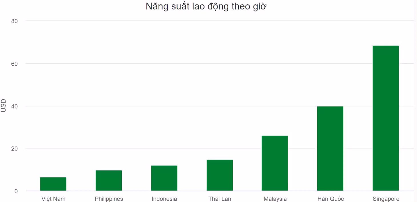 Năng suất lao động theo giờ của Việt Nam thua Philippines, Indonesia ảnh 1