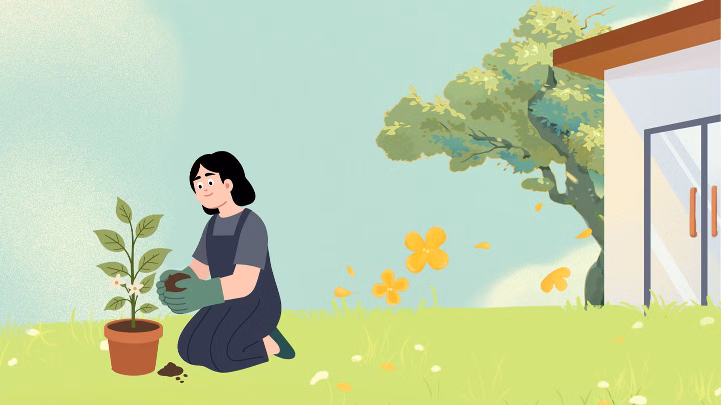 Không chỉ là một sở thích thư giãn, làm vườn tại nhà còn có thể mang lại những lợi ích đáng kể cho sức khoẻ tinh thần và cảm xúc. Ảnh đồ hoạ: Hân Nghiên