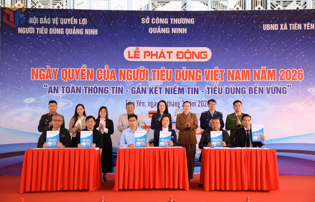 Các doanh nghiệp ký cam kết “Doanh nghiệp sản xuất, cung cấp dịch vụ đảm bảo an toàn, chất lượng vì người tiêu dùng” năm 2026.