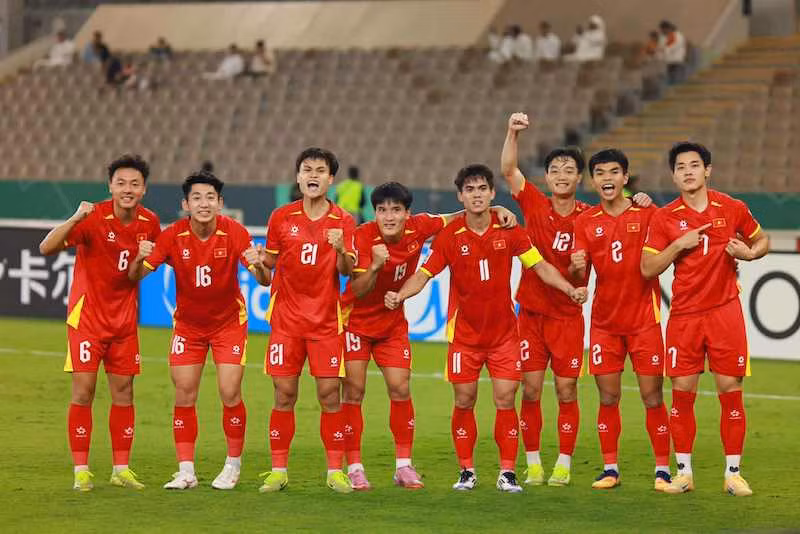 Văn Khang, Đình Bắc, Ngọc Mỹ... là lứa cầu thủ được chuẩn bị cho mục tiêu World Cup 2030. Ảnh: VFF
