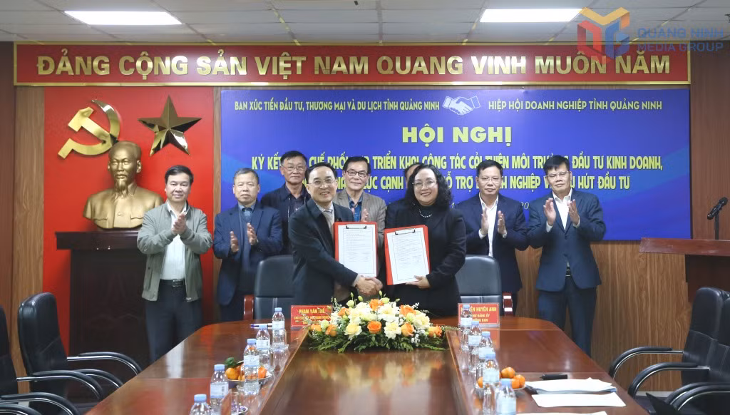 Ban Xúc tiến đầu tư, Thương mại và Du lịch và Hiệp hội Doanh nghiệp tỉnh ký kết Quy chế phối hợp triển khai công tác cải thiện môi trường đầu tư kinh doanh, nâng cao năng lực cạnh tranh và xúc tiến đầu tư.