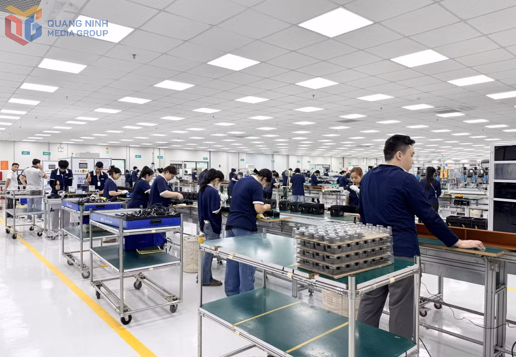 Hoạt động sản xuất tại Công ty TNHH Jinsung Hitec Vina, KCN Đông Mai.