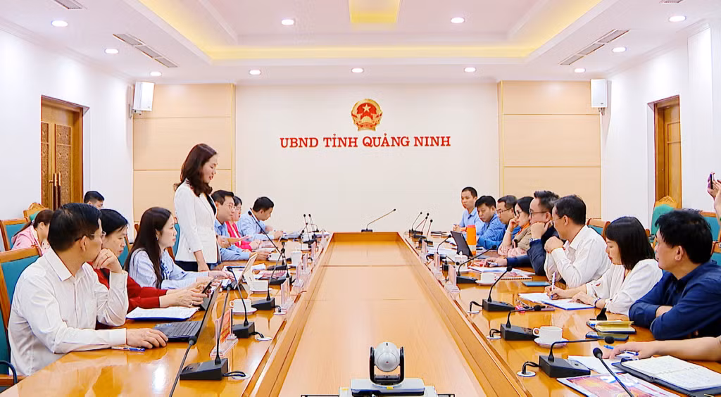 Đồng chí Nguyễn Thị Hạnh, Phó Chủ tịch UBND tỉnh phát biểu tại buổi làm việc.