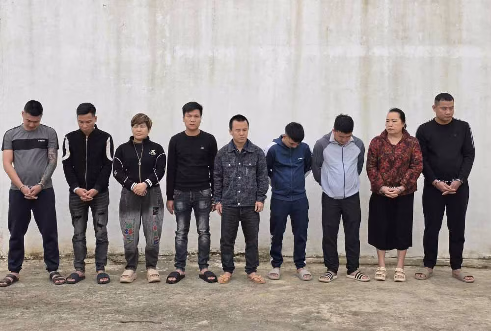 Trong các đối tượng bị bắt, nhiều đối tượng đã có tiền án, tiền sự. Ảnh: Công an Hà Tĩnh