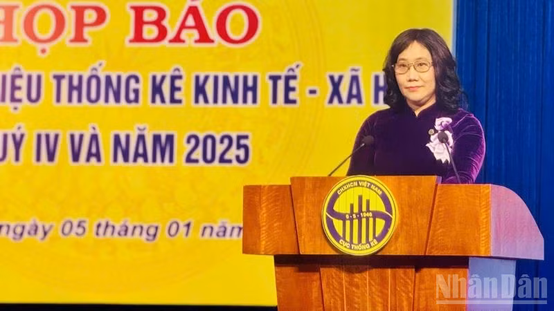 Cục trưởng Cục Thống kê Nguyễn Thị Hương. (Ảnh: HNV)