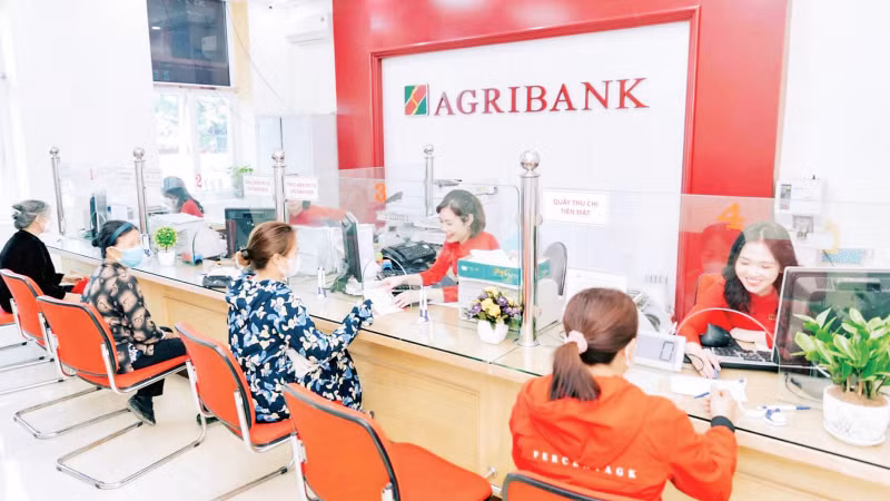 Khách hàng giao dịch tại chi nhánh Ngân hàng Agribank.