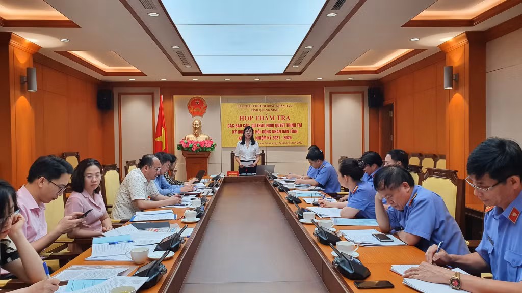 Quang cảnh buổi thẩm tra.