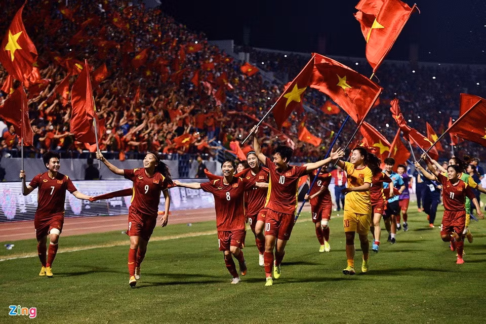 Chiến công tại SEA Games 31 của tuyển nữ Việt Nam không tạo ra điểm số cụ thể trên BXH FIFA. Ảnh: Hoàng Hà.
