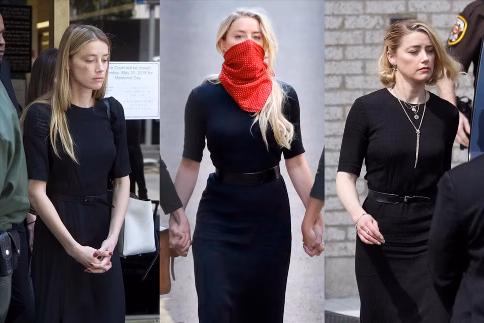 "Chiếc váy may mắn" Amber Heard mặc 3 lần ở các vụ kiện năm 2016, 2020, 2022 bị chế giễu.