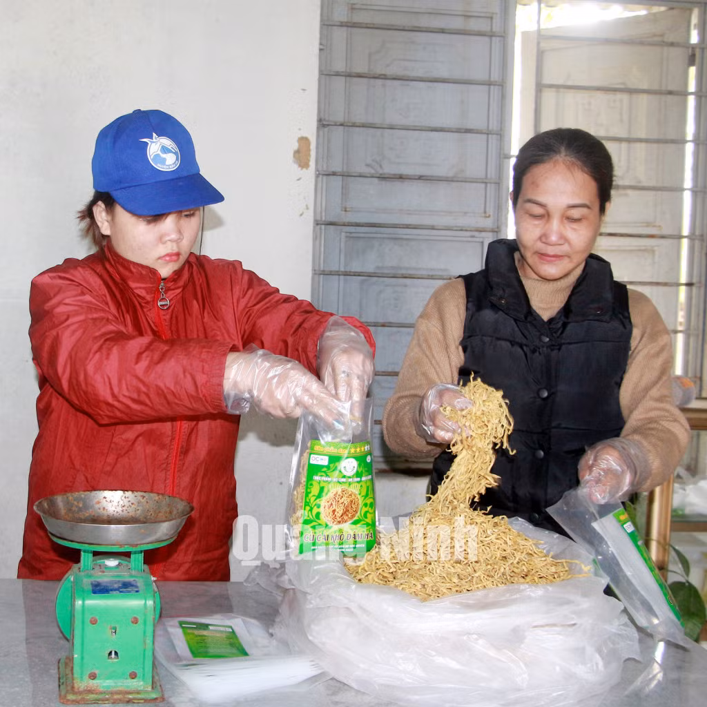 Củ cải khô Đầm Hà được đóng thành từng gói 300g, đảm bảo yêu cầu an toàn thực phẩm (12-2020). Ảnh: Mạnh Trường